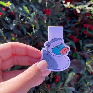 Rubber Duck Magnetic Bookmark, Cute Kawaii Bookmark, Unique Bookmarks for Women, Gifts for Readers, Shark Duck Bookmark
