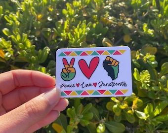 Juneteenth Sticker, Peace Love Juneteenth Sticker, BLM Sticker, Die Cut Vinyl Sticker