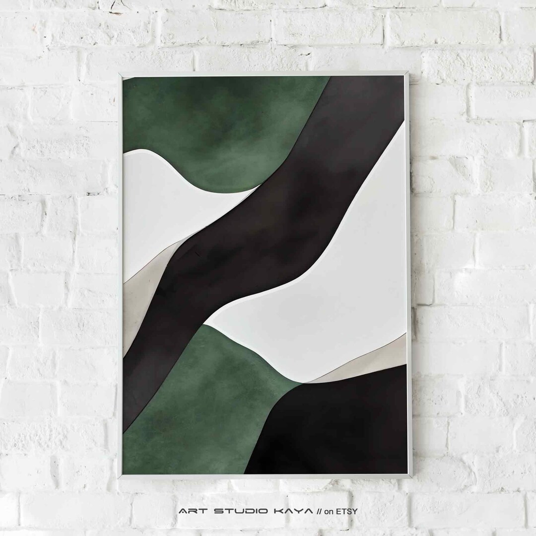 Green Wall Art, Sage Green Decor, Bedroom Wall Art, Dark Green Wall