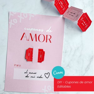 Cupones de Valentín EDITABLES, editables en canva, DIY regalo de san Valentín, regalo para nieuw of nieuw, plantilla imprimible