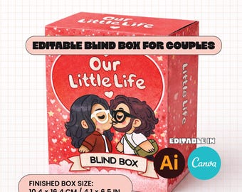 Blind Box for Couples | Editable Packaging Design | Printable DIY Surprise | Canva + Illustrator