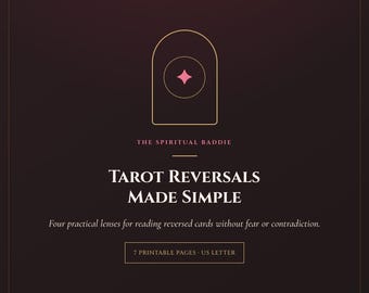 Tarot Reversals Cheat Sheet, Reversed Card Meanings Guide Printable PDF