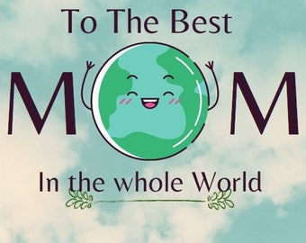 Tarjeta IMPRIMIBLE para mamá, tarjeta del Día de la Madre, a la mejor mamá del mundo entero