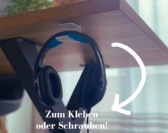 Headset Halter fürs Büro, Homeoffice oder Gaming, zum Kleben oder Schrauben, viele schöne Farben