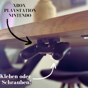 Premium controller holder for hanging the joysticks under the table - for gluing or screwing
