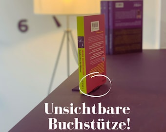 Buchstütze, unsichtbares Buchende, Buchhalter, ideal für jeden Bücherwurm, viele schöne Farben