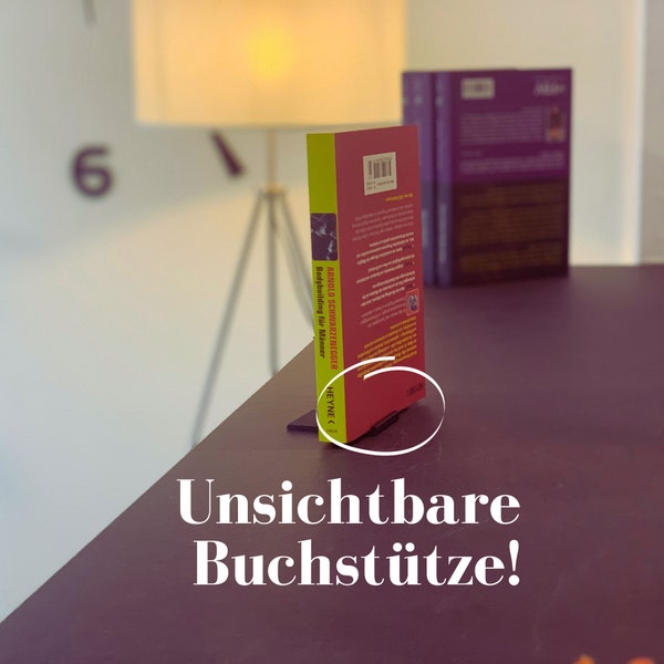 Buchstütze, unsichtbares Buchende, Buchhalter, ideal für jeden Bücherwurm, viele schöne Farben