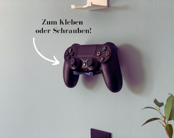 Controller wall mount for Playstation, Xbox and Nintendo Switch - for gluing or screwing, many special colors