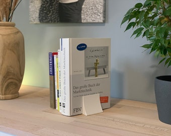 Buchstütze, minimalistisches Buchende, Buchhalter, ideal für jeden Bücherwurm, viele schöne Farben