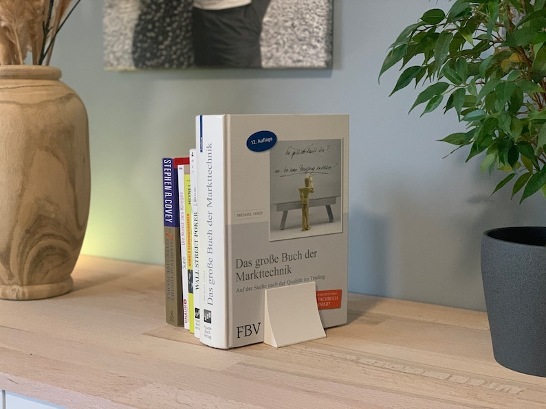 Bookend, minimalist book end, book holder, ideal for any bookworm, many beautiful colors image 1