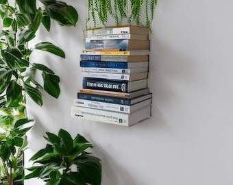 Invisible bookshelf, floating bookshelf, magic book holder including mounting materials