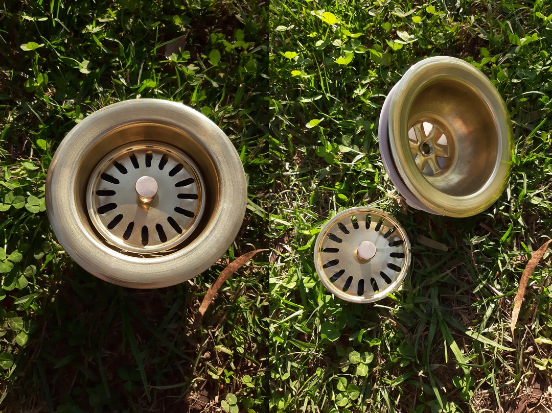 Unlacquered Brass Strainer Sink Drainer Sink With Removable Etsy