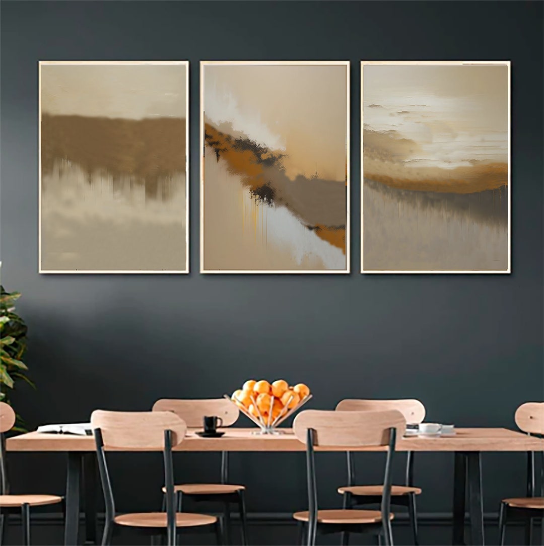 Vintage Abstract Wall Art Set. Printable Set off 3 Wall Art. Etsy