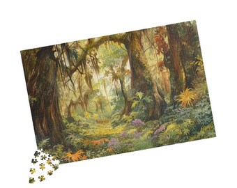 Watercolor Cedar Forest, 1014 Piece Puzzle, Original Design