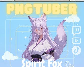 PNGTuber Model, Kitsune Spirit Fox for Streaming on Twitch TikTok Youtube/ making Unique Animated Videos as a Vtuber / Twitch Avatar