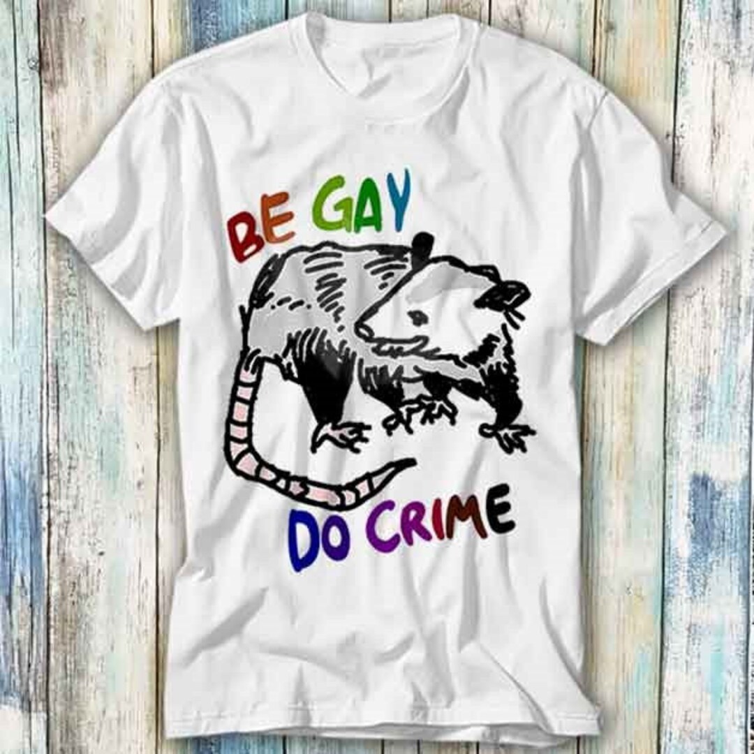 Be Gay Do Crime Opossum T Shirt Meme Gift Funny Top Tee Style Unisex ...
