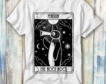 Noot Noot Tarot Card Penguin Rainbow Pingu Distressed T Shirt Meme Gift Funny Top Tee Style Unisex Gamer Movie Music 556