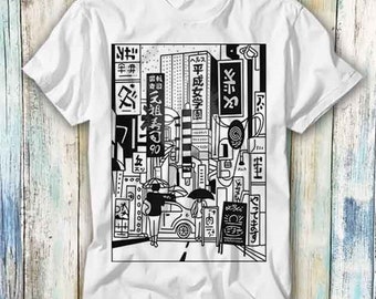 Japanese Tokyo Square Times NYC New York Style Taxi T Shirt Meme Gift Funny Top Tee Style Unisex Gamer Movie Music 929