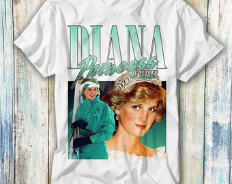 Lady Diana Princesse de Galles 90s T Shirt Meme Cadeau Drôle Top Tee Style Unisexe Gamer Film Musique 804