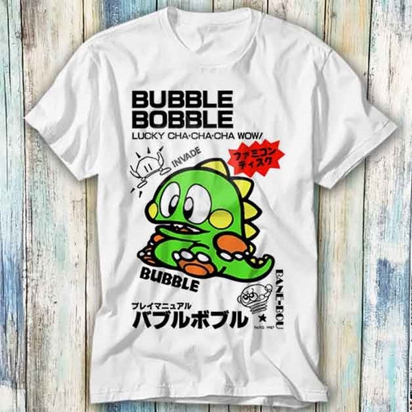 Bubble Bobble Japanese Poster Famicom T Shirt Meme Gift Funny Top Tee Style Unisex Gamer Movie Music 685