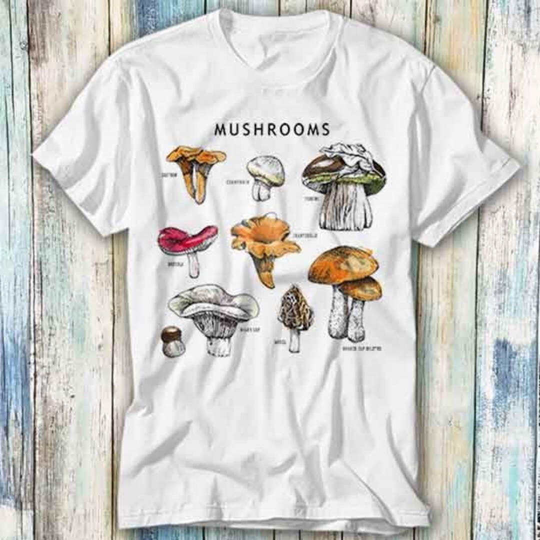 T-Shirt Donna Stampa Funghi Vintage – Stile Hippie Estivo – Cotone Morbido, Girocollo Oversize - Foto 4