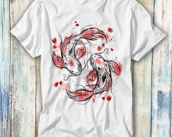 Japanese Koi Fish Art Drawing T Shirt Meme Gift Funny Top Tee Style Unisex Gamer Movie Music 774