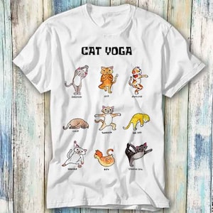 Kat Yoga Cartoon Anime T-shirt Meme Gift Grappige Top Tee Stijl Unisex Gamer Film Muziek 465