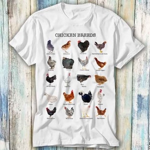 Camiseta con lista de pollos, adorable animal de pollo, regalo divertido, camiseta unisex, estilo jugador, película, música 1009