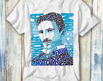 Nikola Tesla Art Paint T Shirt Meme Gift Funny Top Tee Style Unisex Gamer Movie Music 669