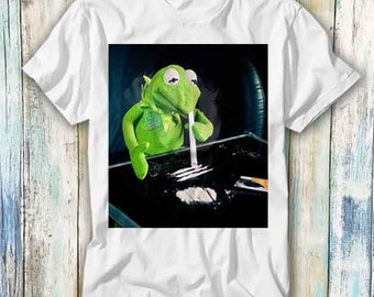 Frosch Kokain Droge Hipster Lustig Narcos T Shirt Meme Geschenk Lustig Top T-Shirt Stil Unisex Gamer Film Musik 670