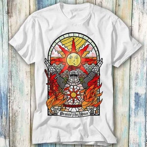 Louvado seja o sol cartão de tarô graças a deus jogos on-line dark souls gamer t camisa meme presente superior camiseta unissex gamer filme música 981