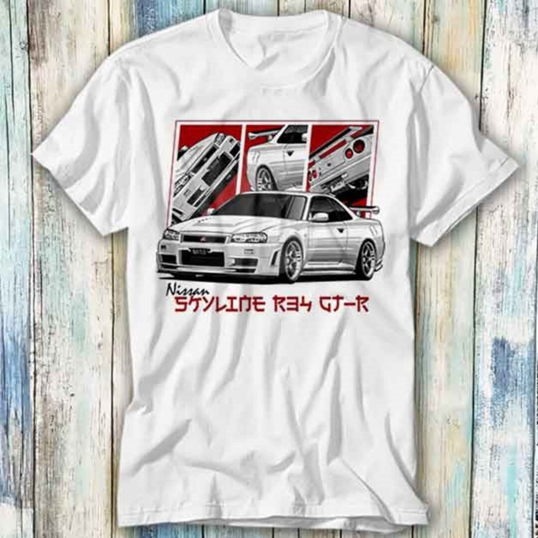 Nissan Skyline R34 Red Sunset Limited Edition T Shirt Meme Gift
