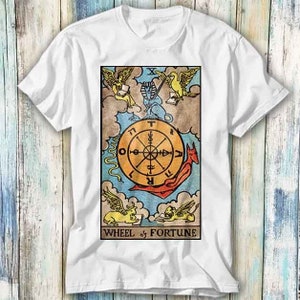 Rad van Fortuin Tarotkaart T-shirt Meme Cadeau Grappige Top Tee Stijl Unisex Gamer Film Muziek 1062