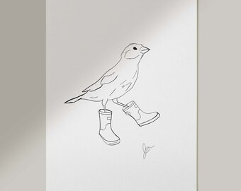 Bird in Rain Boots