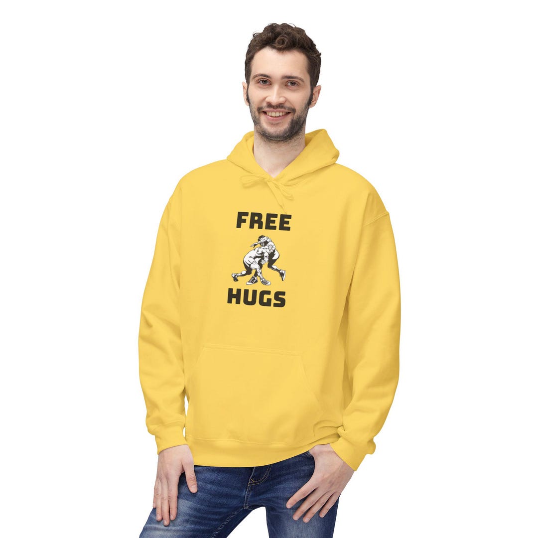 Free Hugs Wrestling Hooded Sweatshirt - Etsy
