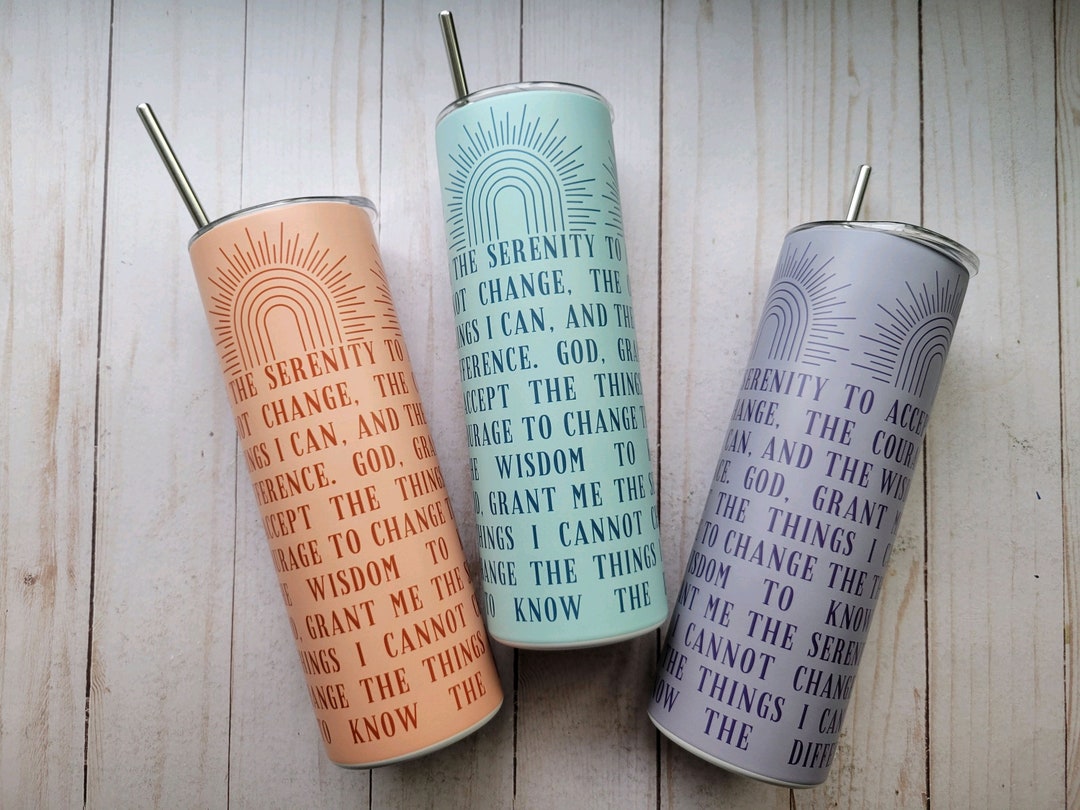 Serenity Prayer Tumbler Cup Thermos Coffee Insulated Hot/cold. Al Anon