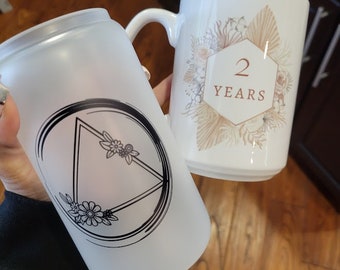 AA Sobriety Anniversary Mug, Personalized Recovery Gift