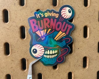 It's Giving Burnout Vinyl Sticker | Waterproof Laptop Sticker