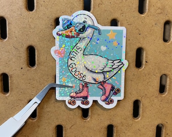 Silly Goose Holographic Vinyl Sticker | Waterproof Sticker