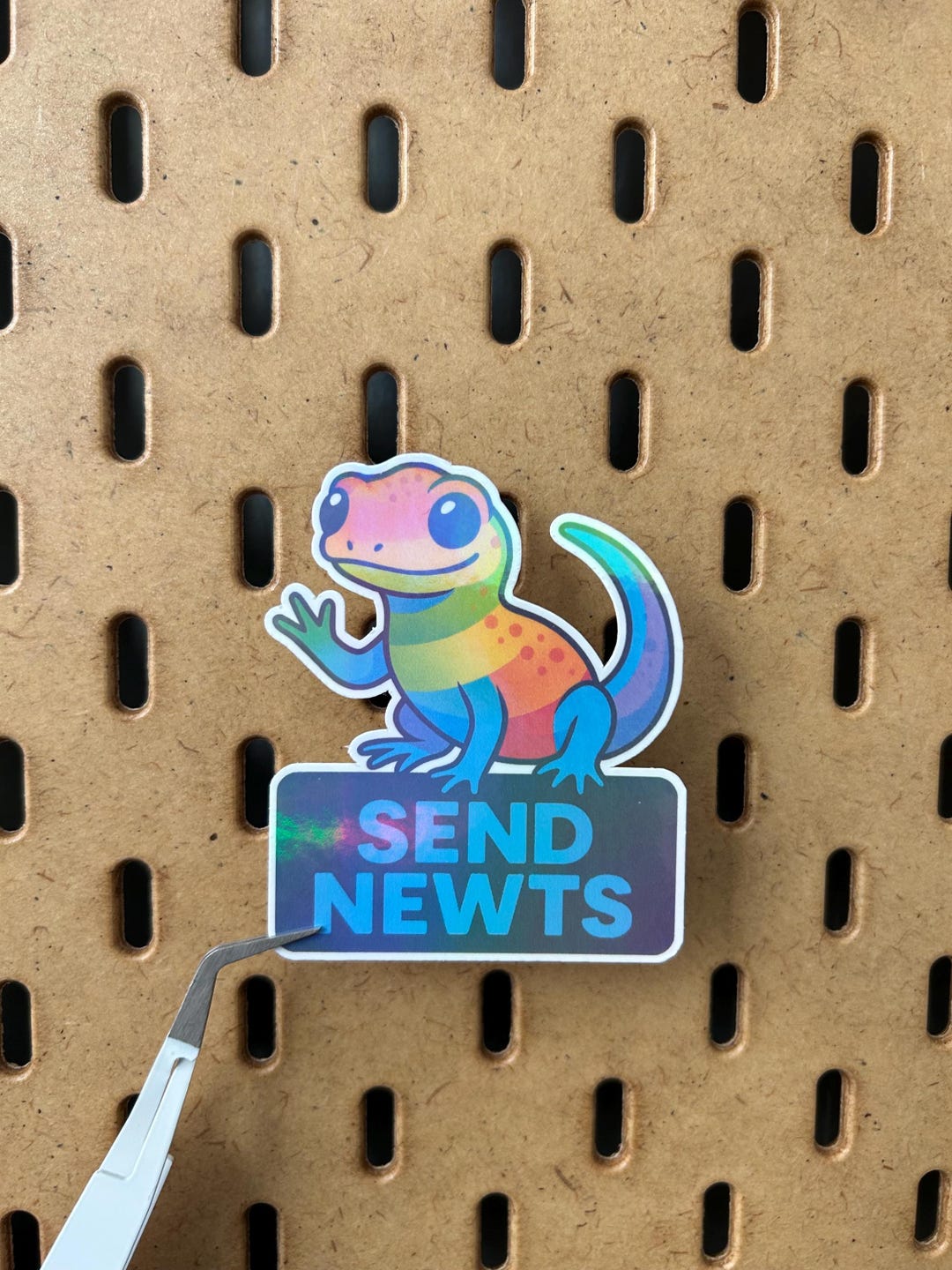 Send Newts Sticker Send Newts Holographic Sticker: Waterproof Lizard Vinyl Sticker - Etsy