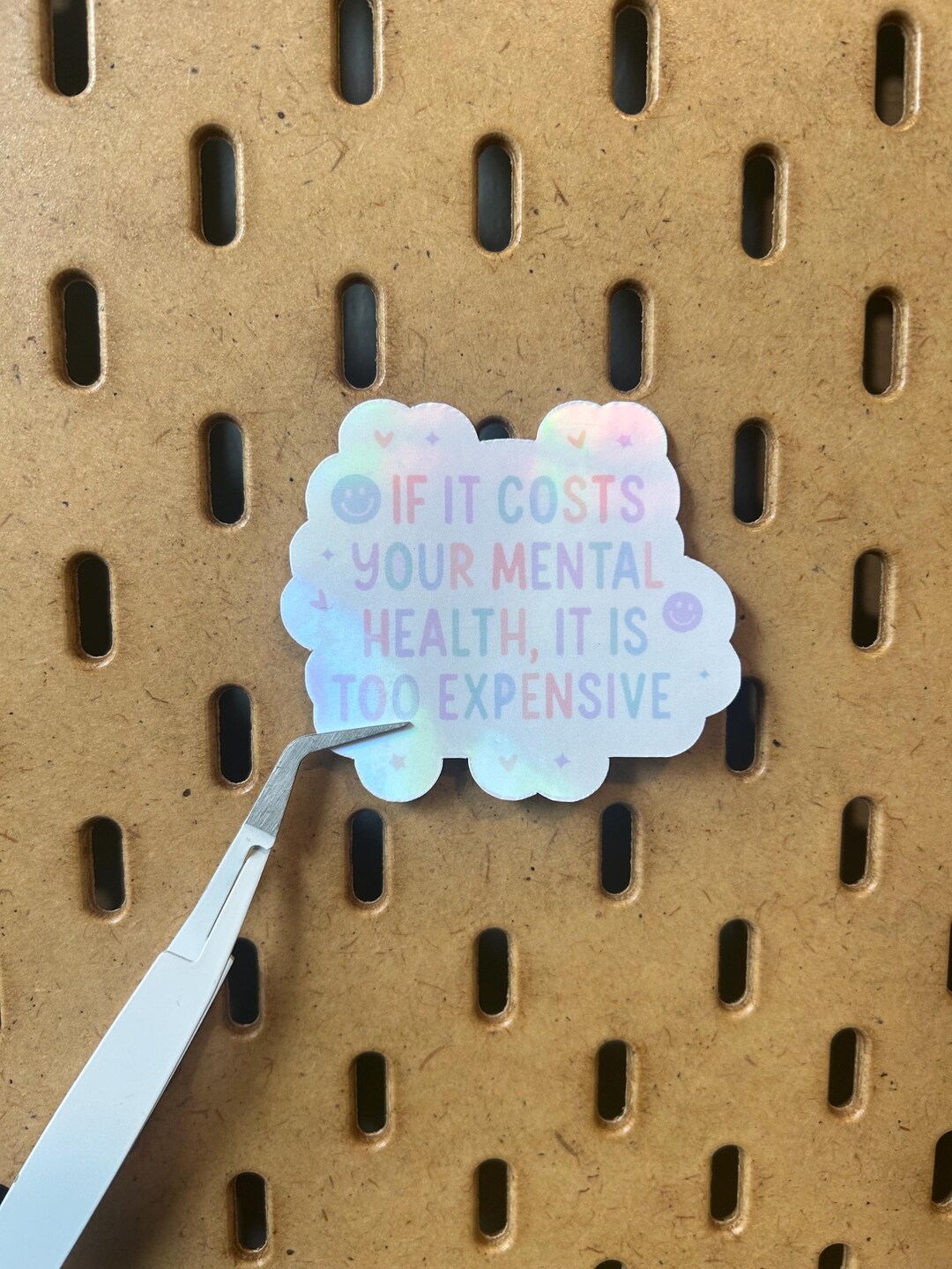 Holographic Mental Health Sticker: Waterproof Vinyl, Motivational Quote ...