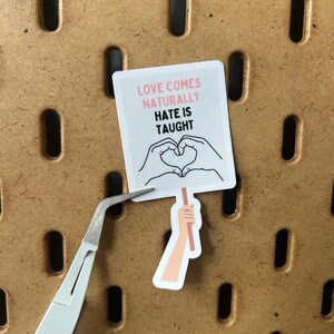 Love Comes Naturally, Hate Is Taught Vinyl Sticker | Political Protest Sticker