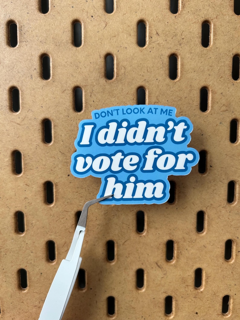 Don't Look At Me, I Didn't Vote For Him Vinyl Sticker | Political Protest Sticker image 1