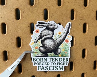 Born Tender Forced to Fight Fascism Vinyl Sticker | Political Protest Sticker