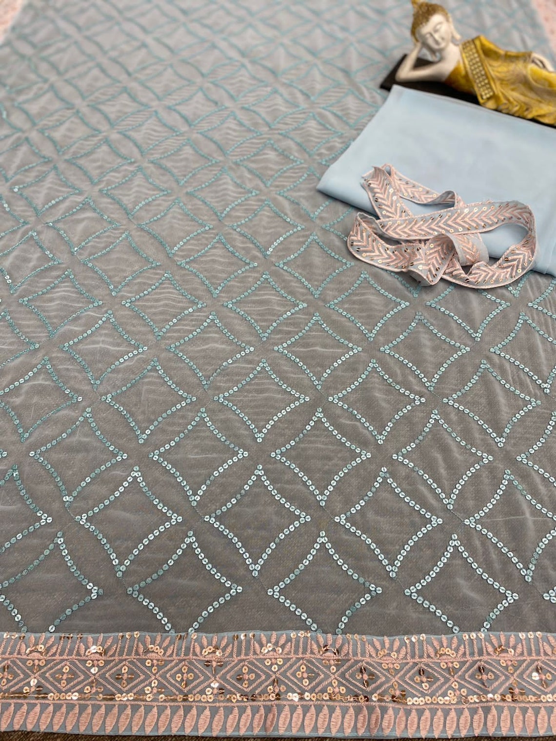 pre-drape wrap around  saree main image 1