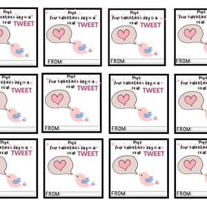 Quick print PNG digital Valentine’s Day cards for girls