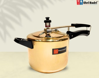 Heavy Quality Pure Brass Pressure Cooker with tin coating | brass cooking pot | brass cooking ware | antique brass cooking pots