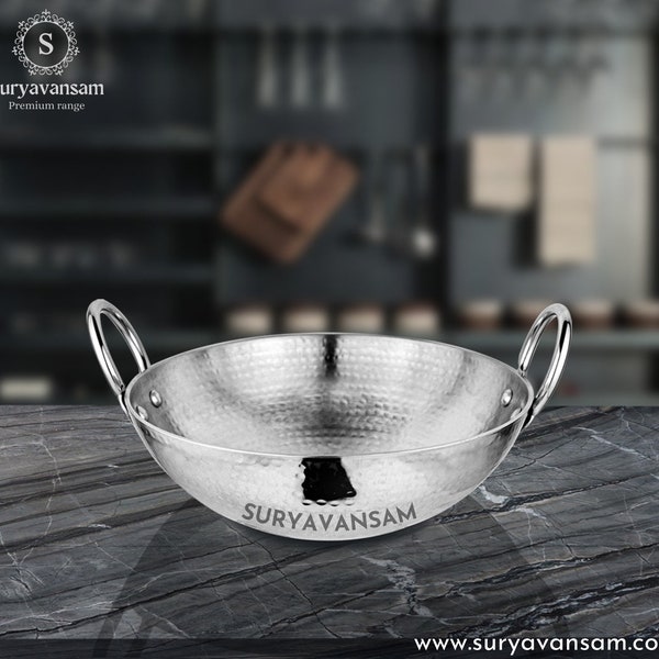 Suryavansam Heavy-Gauge Stainless Steel Hammered Kadai: The Durable, Versatile Pan for Any Kitchen