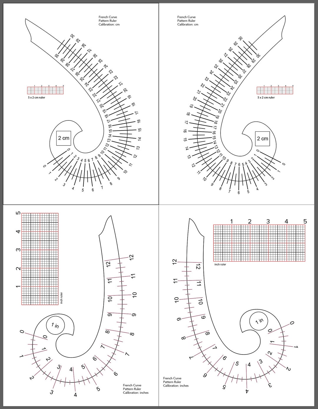 Digital French Curve Ruler Etsy
