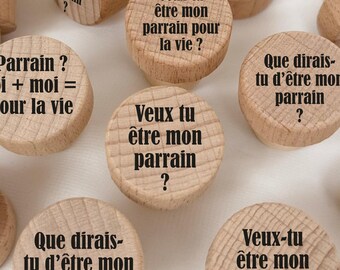 Personalized bottle stopper for future godfather announcement, future godfather request, personalized godfather gift, personalized announcement